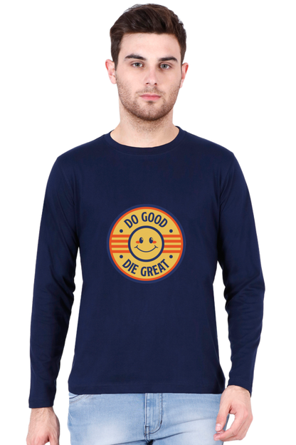 Unleash Style Brilliance: Bluelander's Enhanced Design Cotton Full Sleeve T-Shirt – Elevate Comfort with Every Stitch.