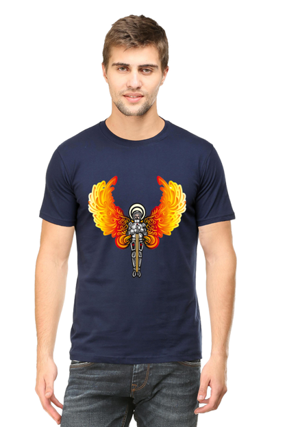 Step into the Future of Fashion with Bluelander's Cotton Half Sleeve T-Shirts: Experience Night Glow Designs that Illuminate Your Style!