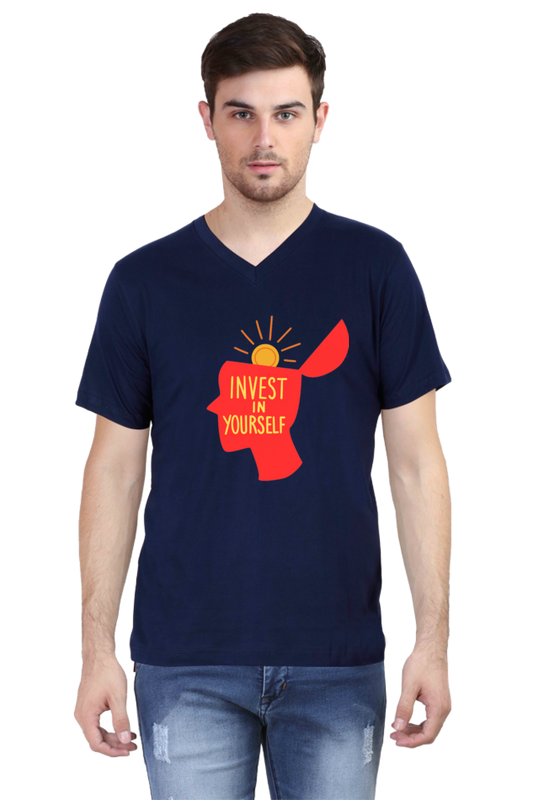 Chase Your Bliss: Experience Joy in Every Stitch with Bluelander's V Neck Cotton Half Sleeve Tees!