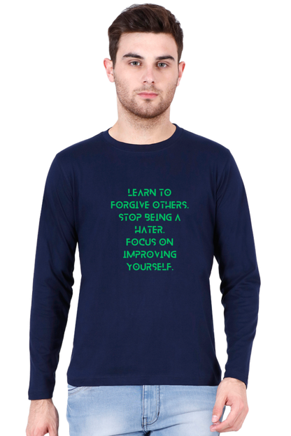 Bluelander Cotton Full Sleeve T-Shirt: Elevate Comfort with Enhanced Motivational Quotes - Inspire Yourself and Others with Colorful Style.