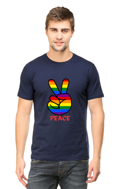 Unleash Your Style Potential: Bluelander's  Cotton Tees – Half Sleeve Comfort with a Standout Design With Peace.