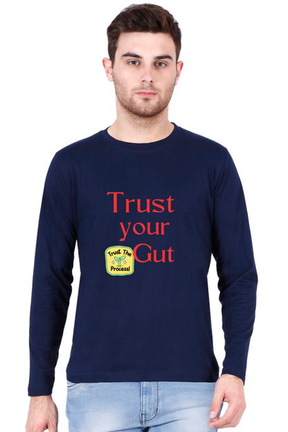 Embrace Success in Comfort: BlueLander Full Sleeve Cotton T-Shirt - Trust Your Gut, Trust the Process, and Keep Going!