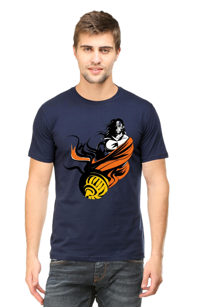 Hanuman's Blessing: Bluelanders Premium Cotton Bio-Washed Half-Sleeve T-Shirt.
