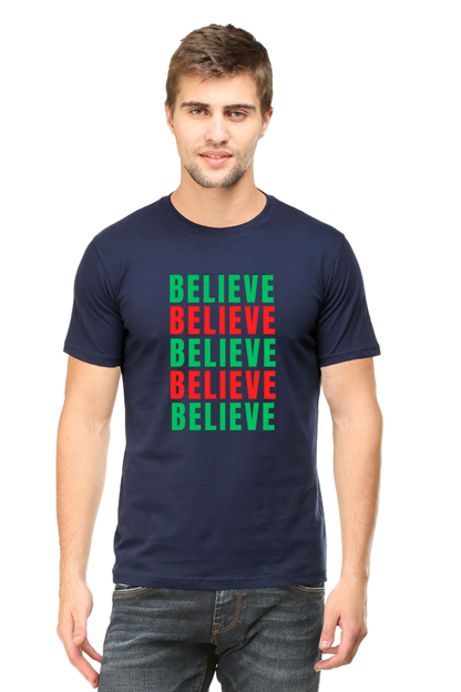 Bluelander Cotton Half Sleeve T-Shirt: Supreme Comfort for a Stylish Journey - Believe in God and Yourself with Every Wear