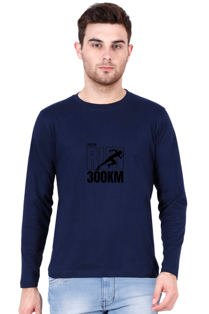 Stride in Style: Bluelander Male Full Sleeve Cotton T-Shirt, Run for Your Success with Fashion Forward Confidence