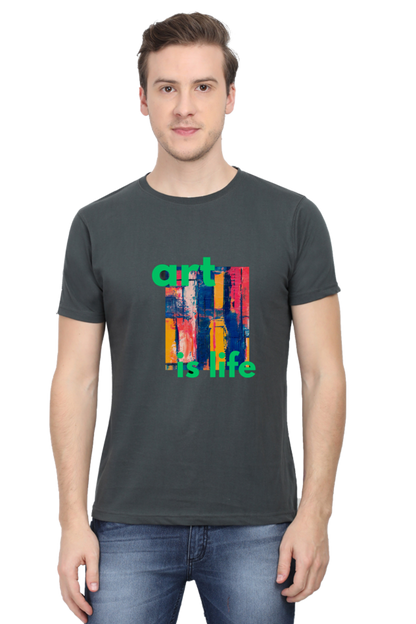 Craft Your Canvas in Comfort: Bluelander Cotton Half Sleeve T-Shirts.Your Wearable Palette for Artistic Expression.