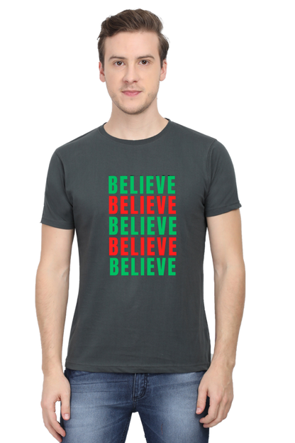 Bluelander Cotton Half Sleeve T-Shirt: Supreme Comfort for a Stylish Journey - Believe in God and Yourself with Every Wear