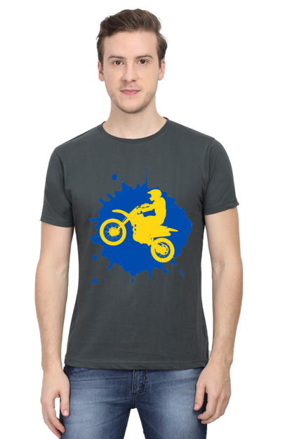 Bluelander's Cotton Half Sleeve T-Shirt: Colorful, Stylish - Ride with Confidence!