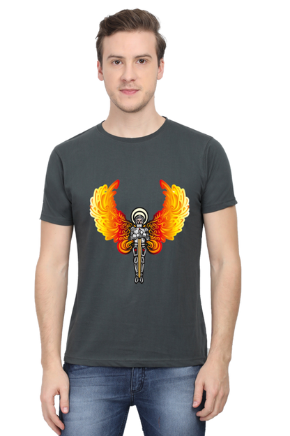 Step into the Future of Fashion with Bluelander's Cotton Half Sleeve T-Shirts: Experience Night Glow Designs that Illuminate Your Style!