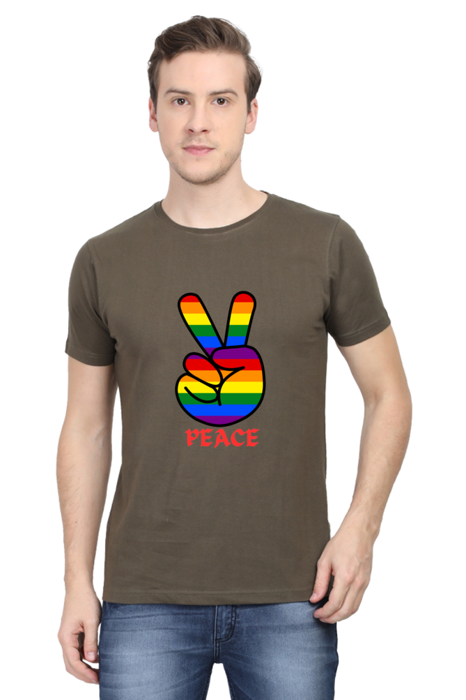 Unleash Your Style Potential: Bluelander's  Cotton Tees – Half Sleeve Comfort with a Standout Design With Peace.