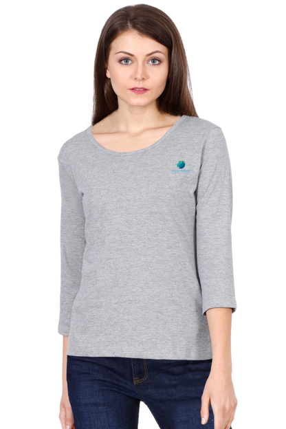 Live with Fashion Unleash Style and Comfort with Bluelander's Girls and Women's Cotton Full Sleeve T-Shirt.