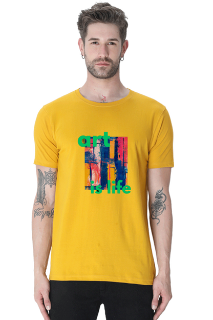 Craft Your Canvas in Comfort: Bluelander Cotton Half Sleeve T-Shirts.Your Wearable Palette for Artistic Expression.