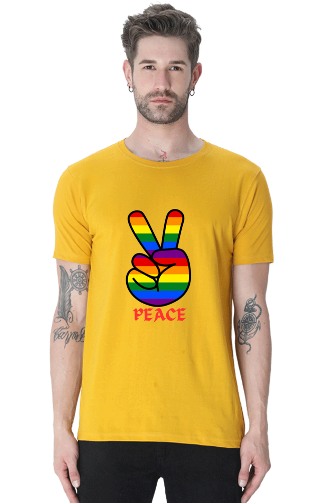 Unleash Your Style Potential: Bluelander's  Cotton Tees – Half Sleeve Comfort with a Standout Design With Peace.