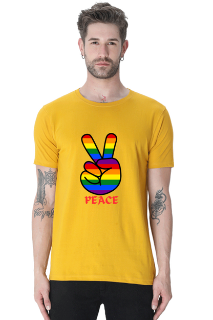 Unleash Your Style Potential: Bluelander's  Cotton Tees – Half Sleeve Comfort with a Standout Design With Peace.