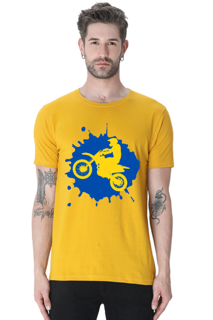 Bluelander's Cotton Half Sleeve T-Shirt: Colorful, Stylish - Ride with Confidence!