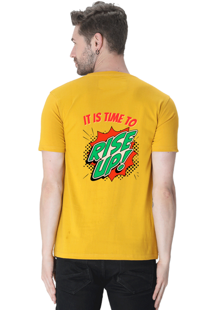 Bluelander's Half Sleeve Cotton Tee: Walk in Style with Enhanced Back Design.