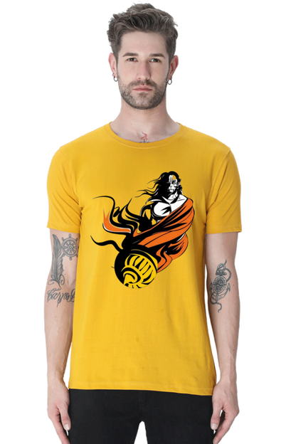 Hanuman's Blessing: Bluelanders Premium Cotton Bio-Washed Half-Sleeve T-Shirt.