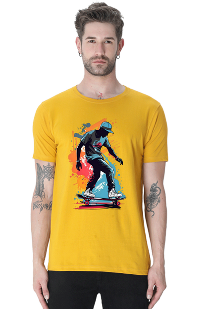 Trendsetter: Bluelander's Premium Cotton Bio-Washed Half-Sleeve T-Shirt.