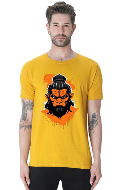 Bluelanders Divine Protection: Soft and Bio-Washed Hanuman premium unisex cotton T-Shirt.