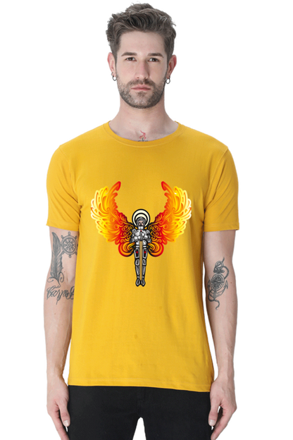 Step into the Future of Fashion with Bluelander's Cotton Half Sleeve T-Shirts: Experience Night Glow Designs that Illuminate Your Style!