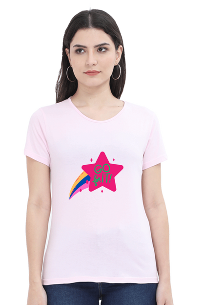 Show Your Feminism with Colors of Love: Bluelander's Girls Cotton Half Sleeve Shirt - Empower Your Style!