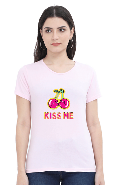 Bluelander Girl Round Neck Half Sleeve T-Shirt: Embrace Style with a Kiss of Comfort in Every Thread!