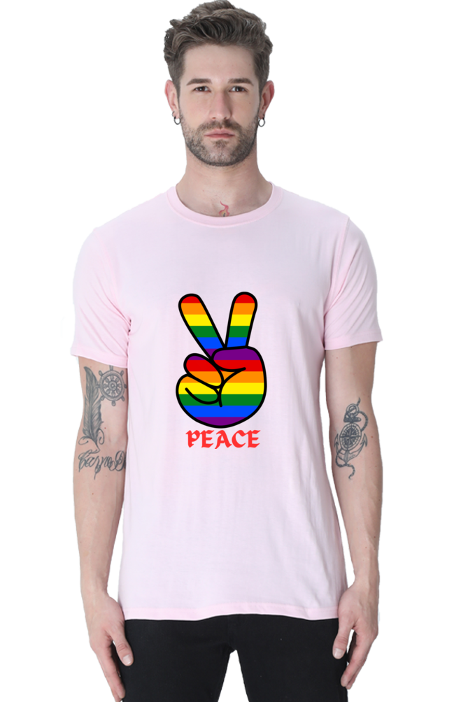 Unleash Your Style Potential: Bluelander's  Cotton Tees – Half Sleeve Comfort with a Standout Design With Peace.