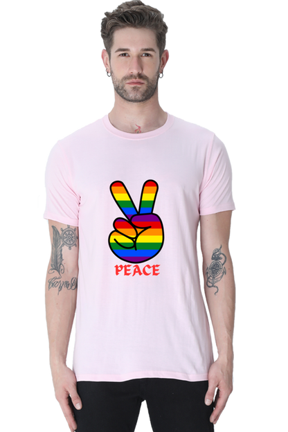 Unleash Your Style Potential: Bluelander's  Cotton Tees – Half Sleeve Comfort with a Standout Design With Peace.