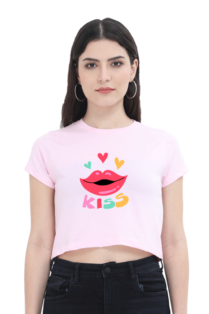 BlueLander Kiss Crop Top Elevate Your Style with Trendy Comfort and a Touch of Playful Elegance