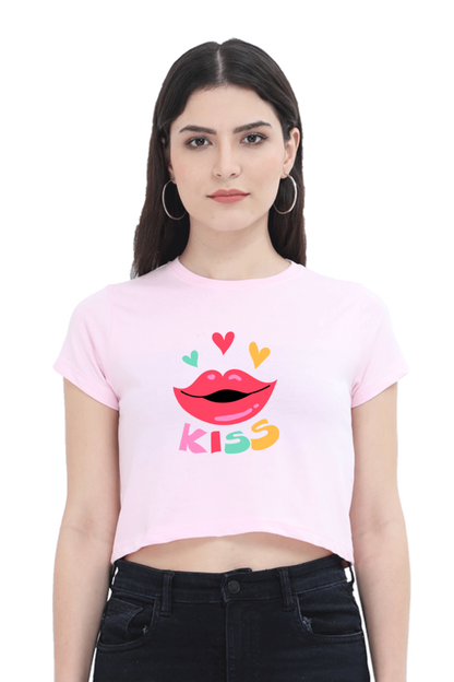 BlueLander Kiss Crop Top Elevate Your Style with Trendy Comfort and a Touch of Playful Elegance