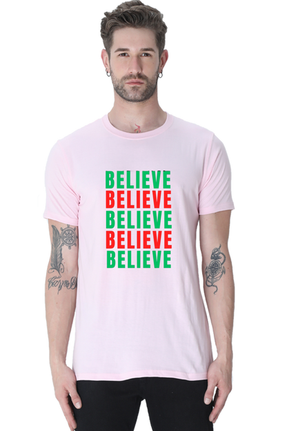 Bluelander Cotton Half Sleeve T-Shirt: Supreme Comfort for a Stylish Journey - Believe in God and Yourself with Every Wear