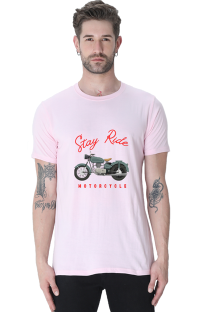BlueLander Cotton Half Sleeve T-Shirt– Make Your Journey Epic, Because Your Bike is Your First Love. Show Some Love to It with Our Enhanced Design and Connect on the Road of Glory.
