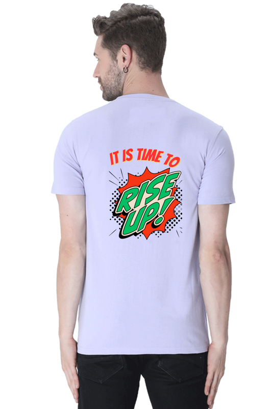 Bluelander's Half Sleeve Cotton Tee: Walk in Style with Enhanced Back Design.