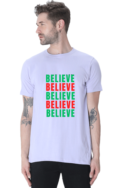 Bluelander Cotton Half Sleeve T-Shirt: Supreme Comfort for a Stylish Journey - Believe in God and Yourself with Every Wear