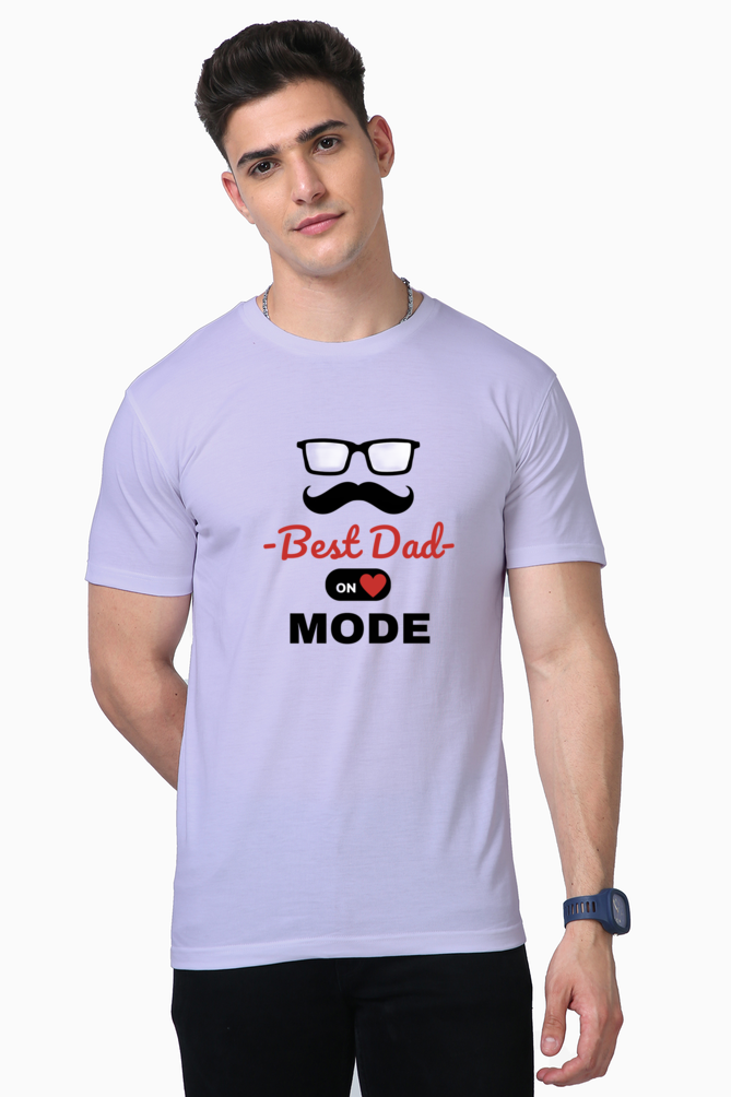 Best Dad Mode On Bluelander Supima Half Sleeve T-Shirt Supreme Comfort for Father-Son Bonds