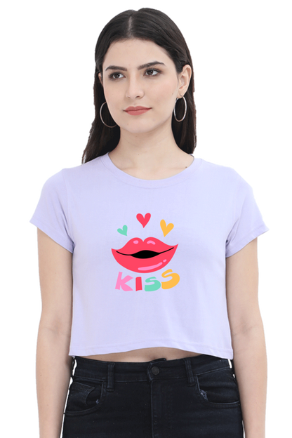 BlueLander Kiss Crop Top Elevate Your Style with Trendy Comfort and a Touch of Playful Elegance