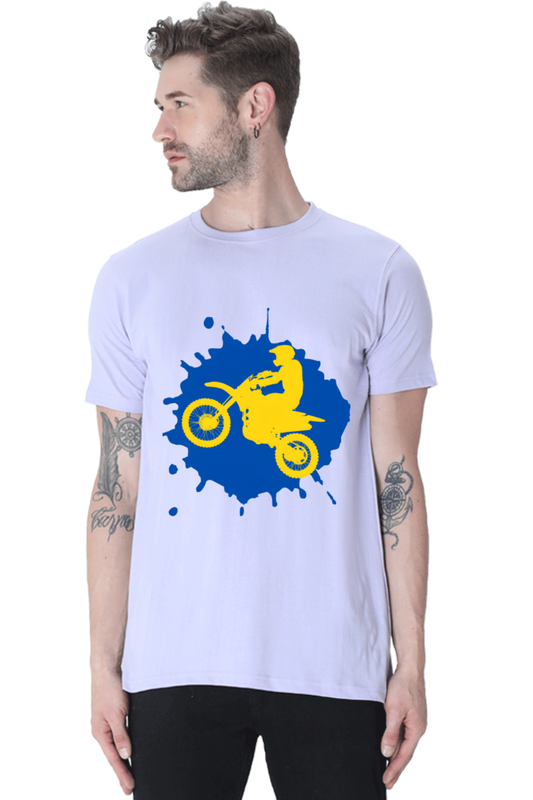 Bluelander's Cotton Half Sleeve T-Shirt: Colorful, Stylish - Ride with Confidence!