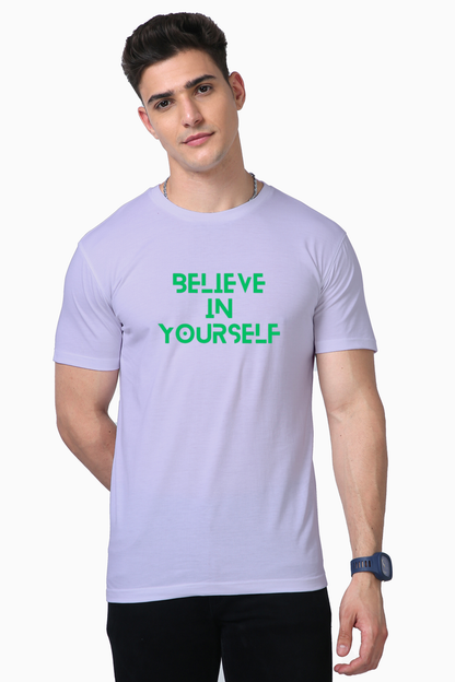 Believe in Yourself with Bluelander Supima Cotton Half Sleeve T-Shirts - Experience Supreme Comfort and Unleash Confidence.