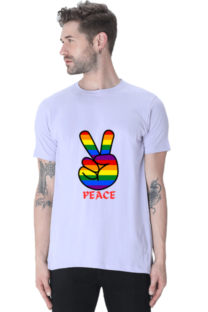 Unleash Your Style Potential: Bluelander's  Cotton Tees – Half Sleeve Comfort with a Standout Design With Peace.
