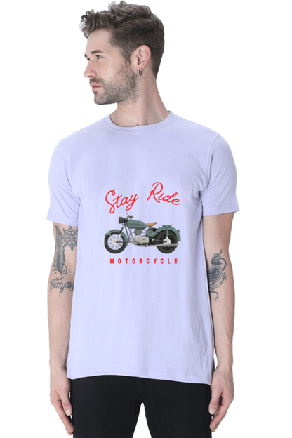 BlueLander Cotton Half Sleeve T-Shirt– Make Your Journey Epic, Because Your Bike is Your First Love. Show Some Love to It with Our Enhanced Design and Connect on the Road of Glory.