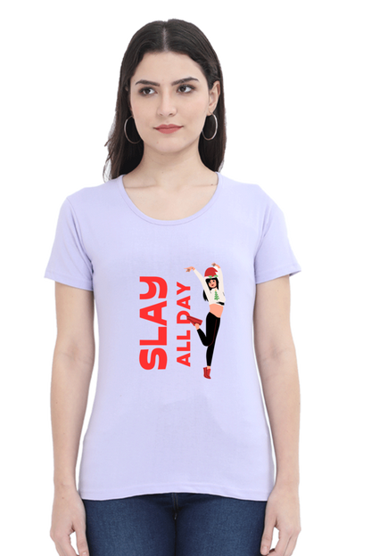 Bluelander Girl Round Neck Cotton Half Sleeve T-Shirt: Embrace Style with Our Latest Design, Slay All Day with Power