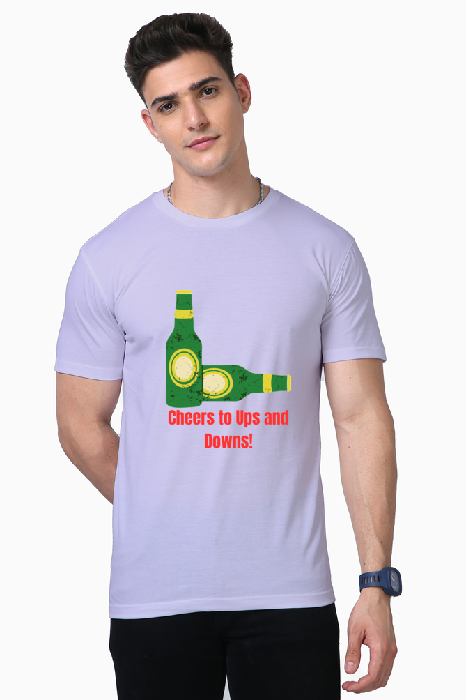 Raise a Toast to Comfort: Bluelander's Supima Half Sleeve T-Shirts - Cheers to Ups and Downs!
