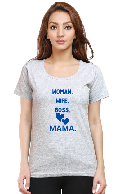 Bluelander girls cotton  half sleeve t-shirt for every 'she' is a woman a wife, a sister, a boss, and the most cherished word, mama weaving love into every role she embraces