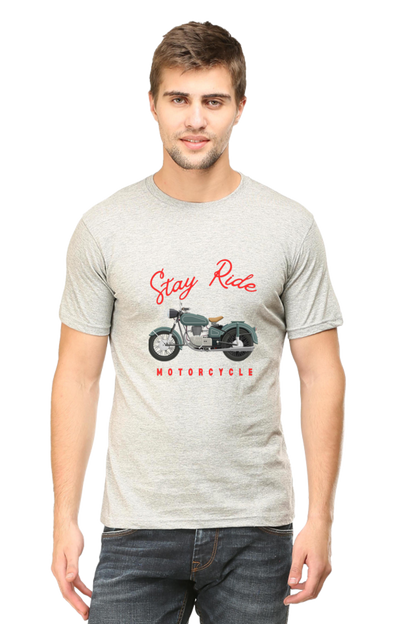 BlueLander Cotton Half Sleeve T-Shirt– Make Your Journey Epic, Because Your Bike is Your First Love. Show Some Love to It with Our Enhanced Design and Connect on the Road of Glory.