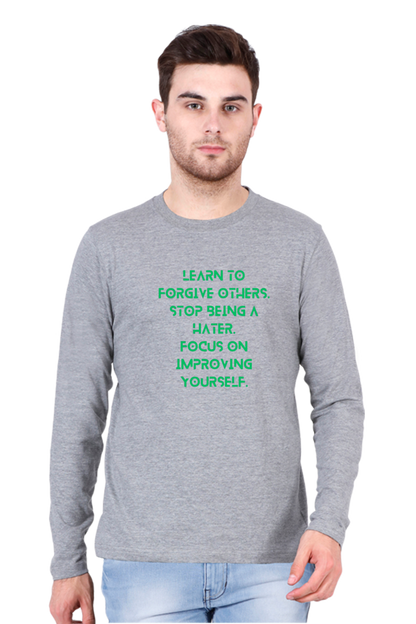 Bluelander Cotton Full Sleeve T-Shirt: Elevate Comfort with Enhanced Motivational Quotes - Inspire Yourself and Others with Colorful Style.