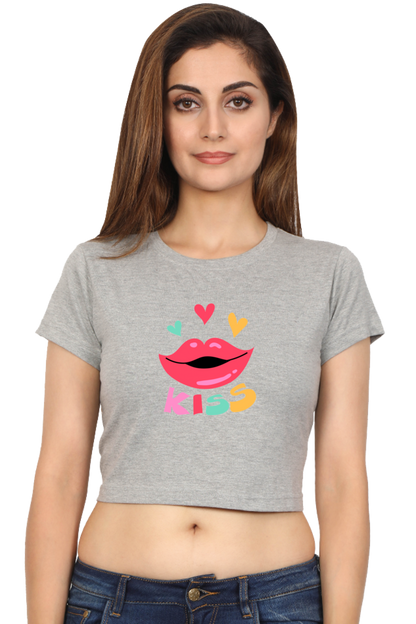 BlueLander Kiss Crop Top Elevate Your Style with Trendy Comfort and a Touch of Playful Elegance