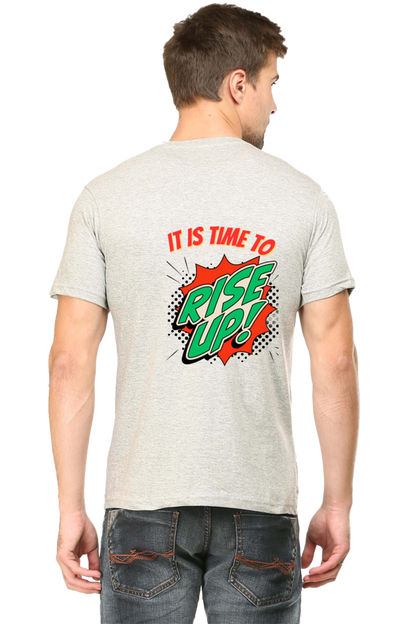 Bluelander's Half Sleeve Cotton Tee: Walk in Style with Enhanced Back Design.