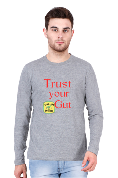 Embrace Success in Comfort: BlueLander Full Sleeve Cotton T-Shirt - Trust Your Gut, Trust the Process, and Keep Going!