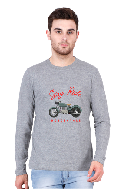 Gear Up in Style: BlueLander Cotton Full Sleeve T-Shirt – Unleash the Biker Chic, Where Comfort Meets the Open Road.
