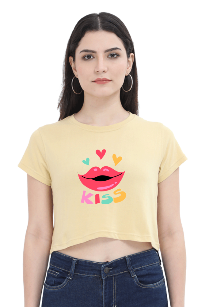 BlueLander Kiss Crop Top Elevate Your Style with Trendy Comfort and a Touch of Playful Elegance